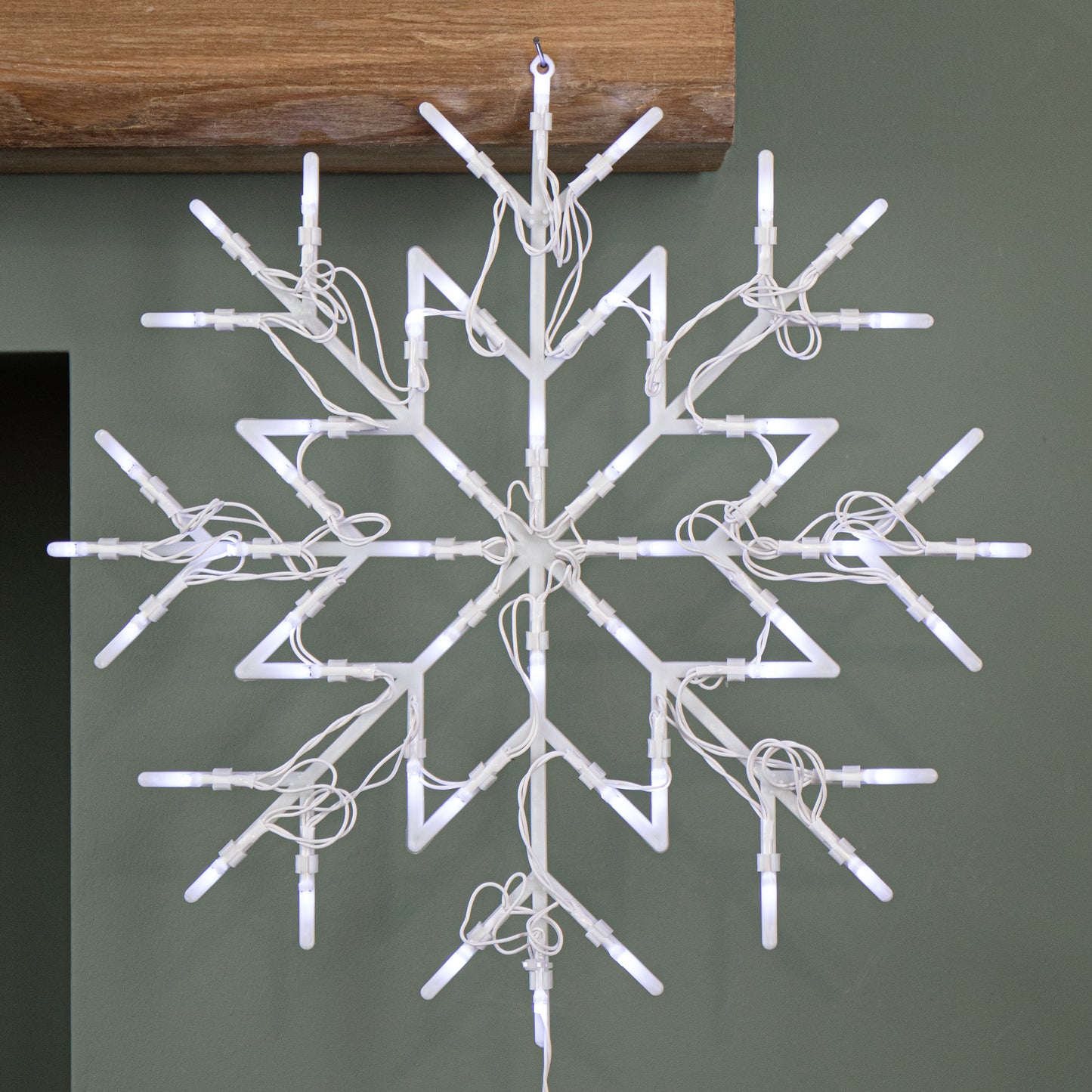 34cm Battery Operated Light up Christmas Snowflake with 50 White LEDs