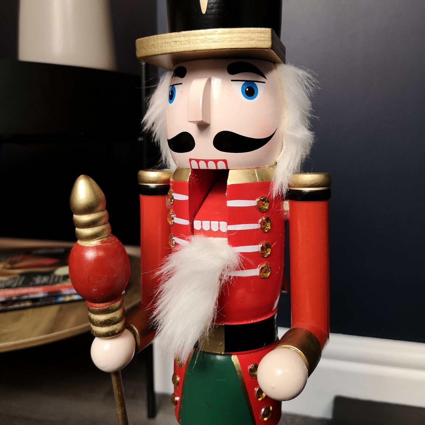 50cm Red Countdown Wooden Christmas Nutcracker Decoration