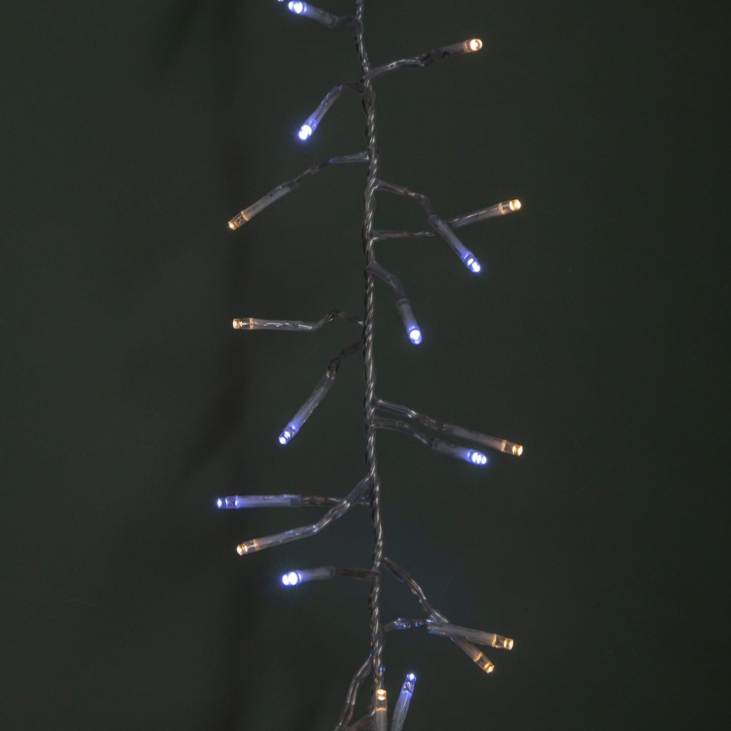 9.3m 720 LED Christmas Cluster String Lights with Timer in White & Warm White on Clear Cable