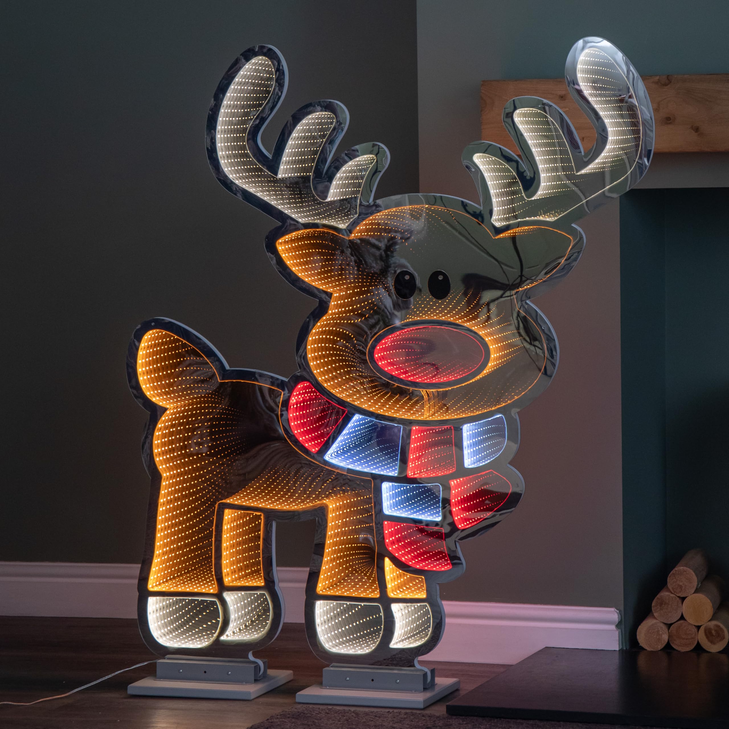 Factory Seconds: 1.20m x 1.9m Light up Cute Christmas Reindeer
