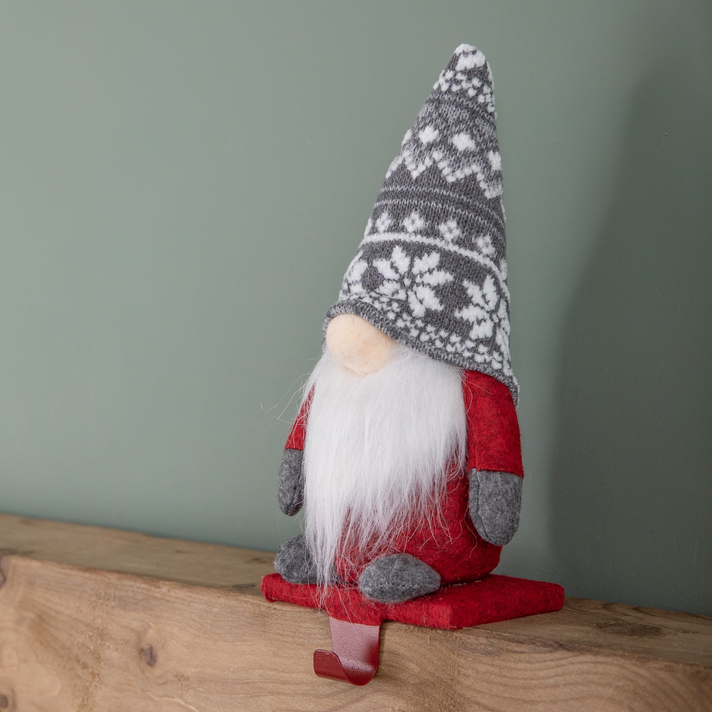 30cm Plush Gnome Gonk Christmas Stocking Holder Decoration with Red Body