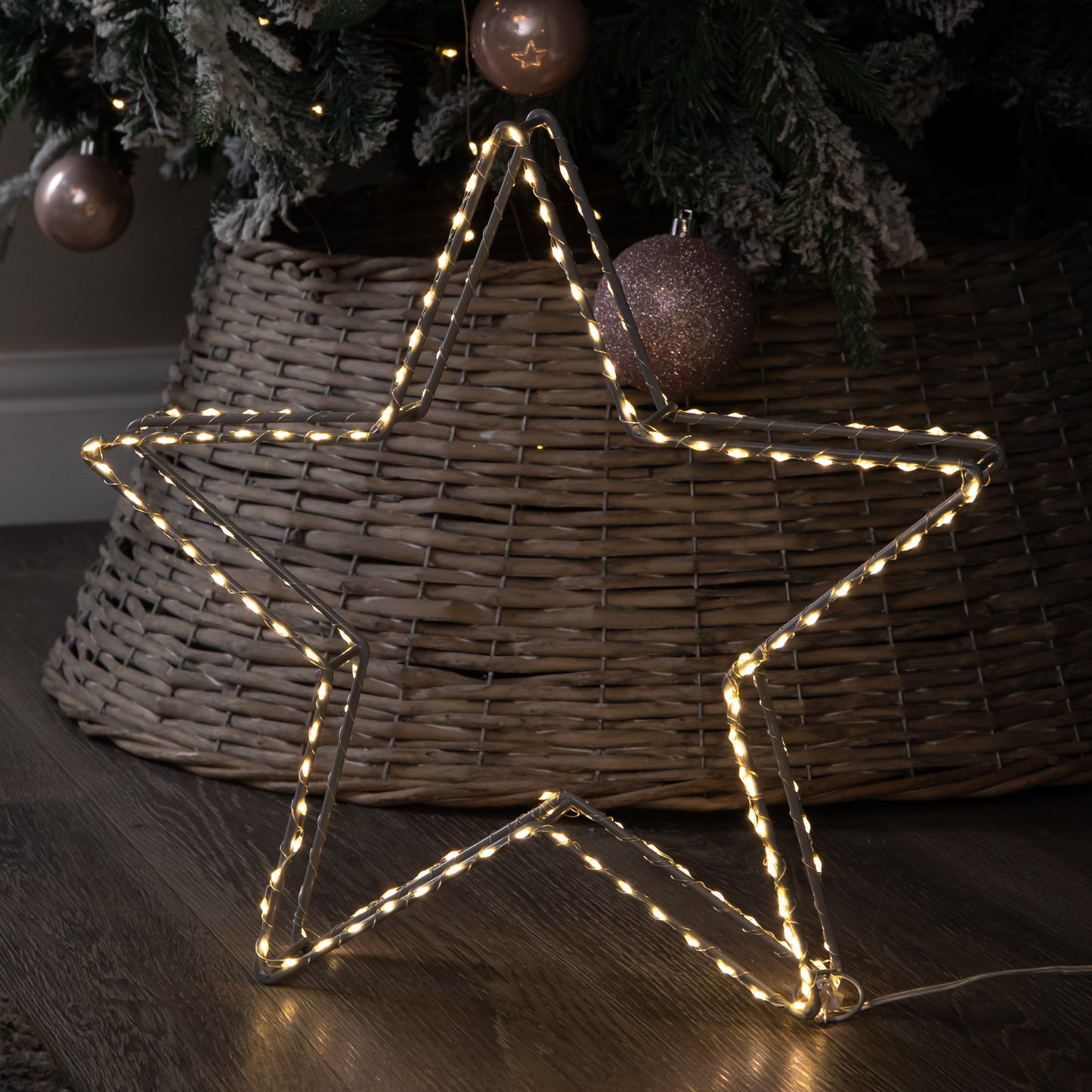 38cm LED Dewdrop Open Star Indoor Outdoor Christmas Decoration in Warm White