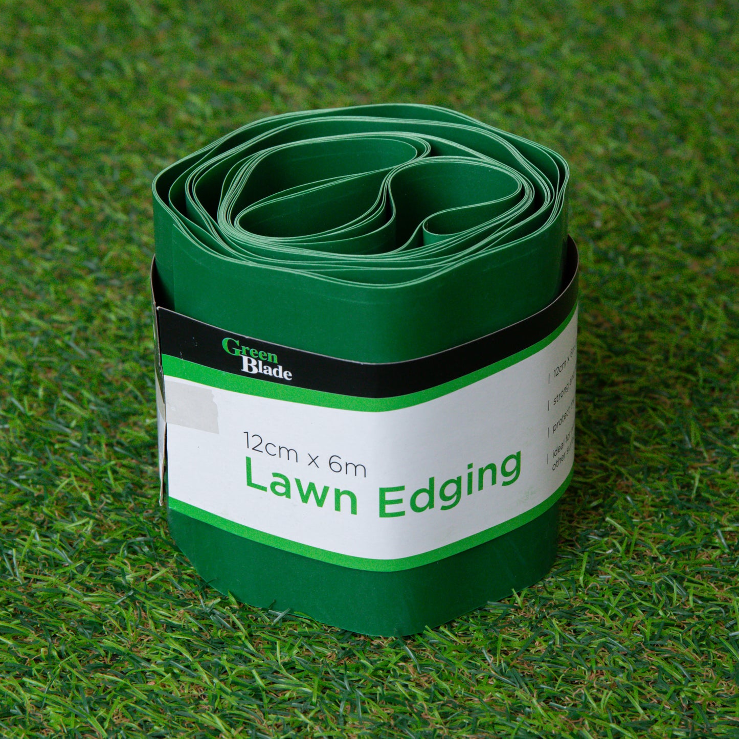 12cm x 6m Plastic Corrugated Lawn Garden Edging Border in Green