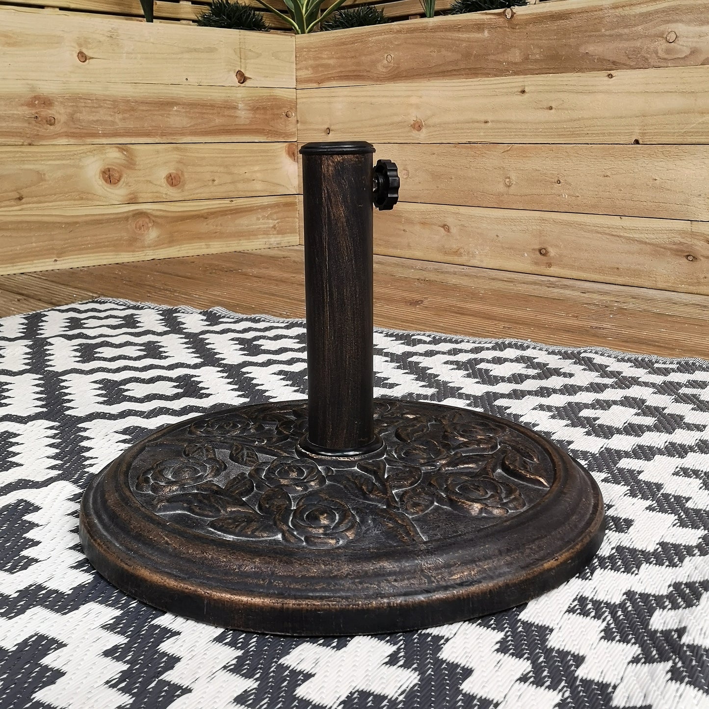 Outdoor 6 Person Rectangular Glass Top Garden Dining Table Benches & Chairs With Beige Havana Parasol and Base Set