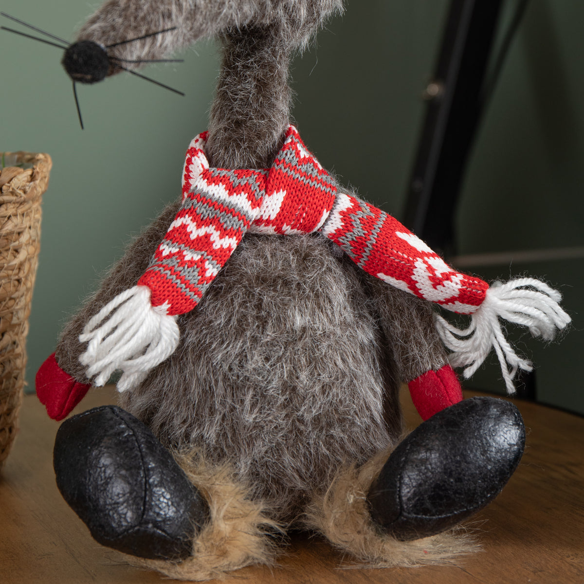 48cm Grey Plush Sitting Renton Rat Christmas Decoration