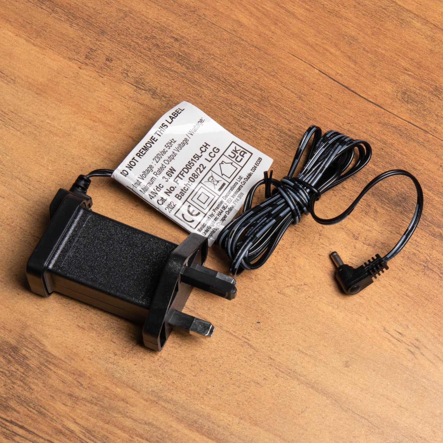 Premier TFD0515L 4.5Vdc 3.6VA Plug-in Adaptor for Christmas Decorations - L Shape