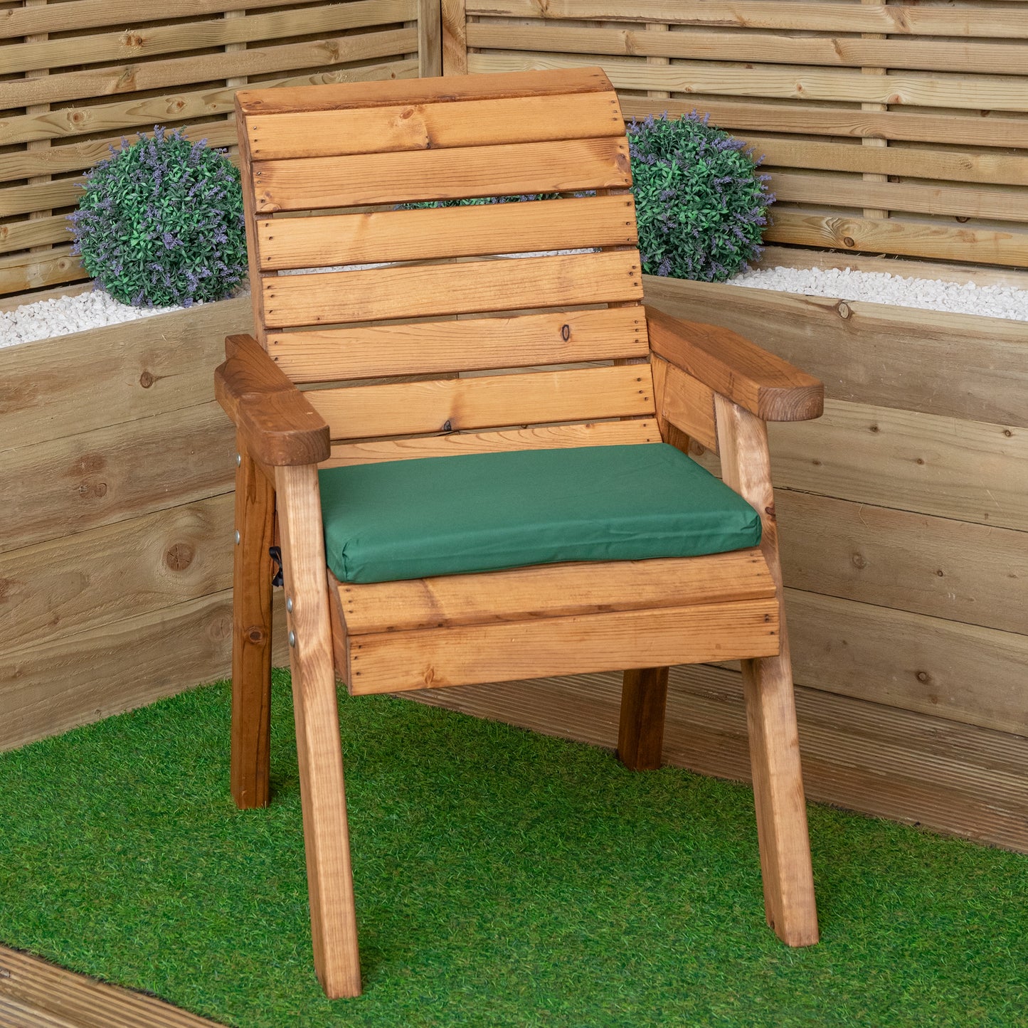 52 x 41cm Cushion Base for Single Wooden Garden Chair in Green