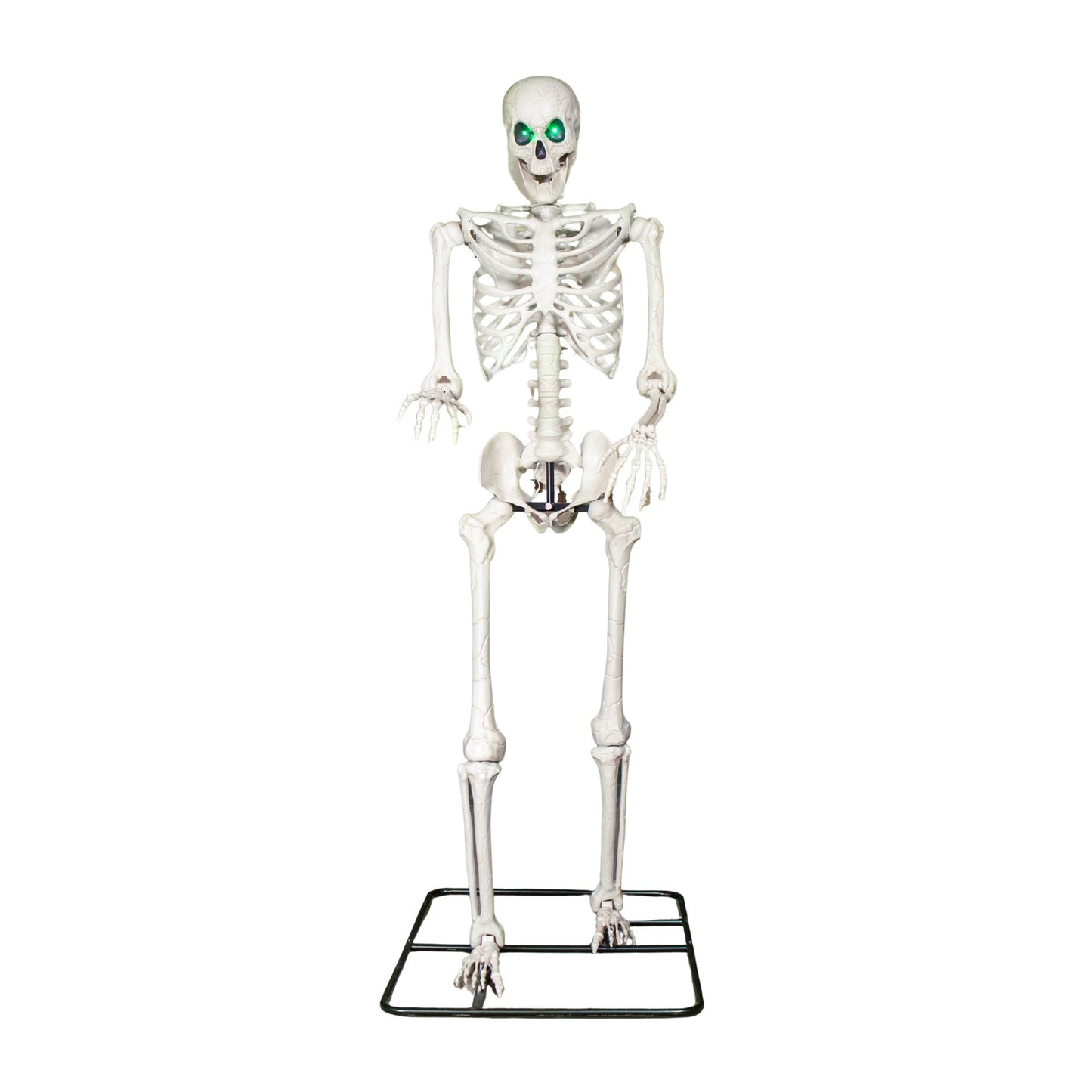 10ft (3m) Posable Full Body Skeleton Halloween Decoration with Movable Arms and LED Eyes