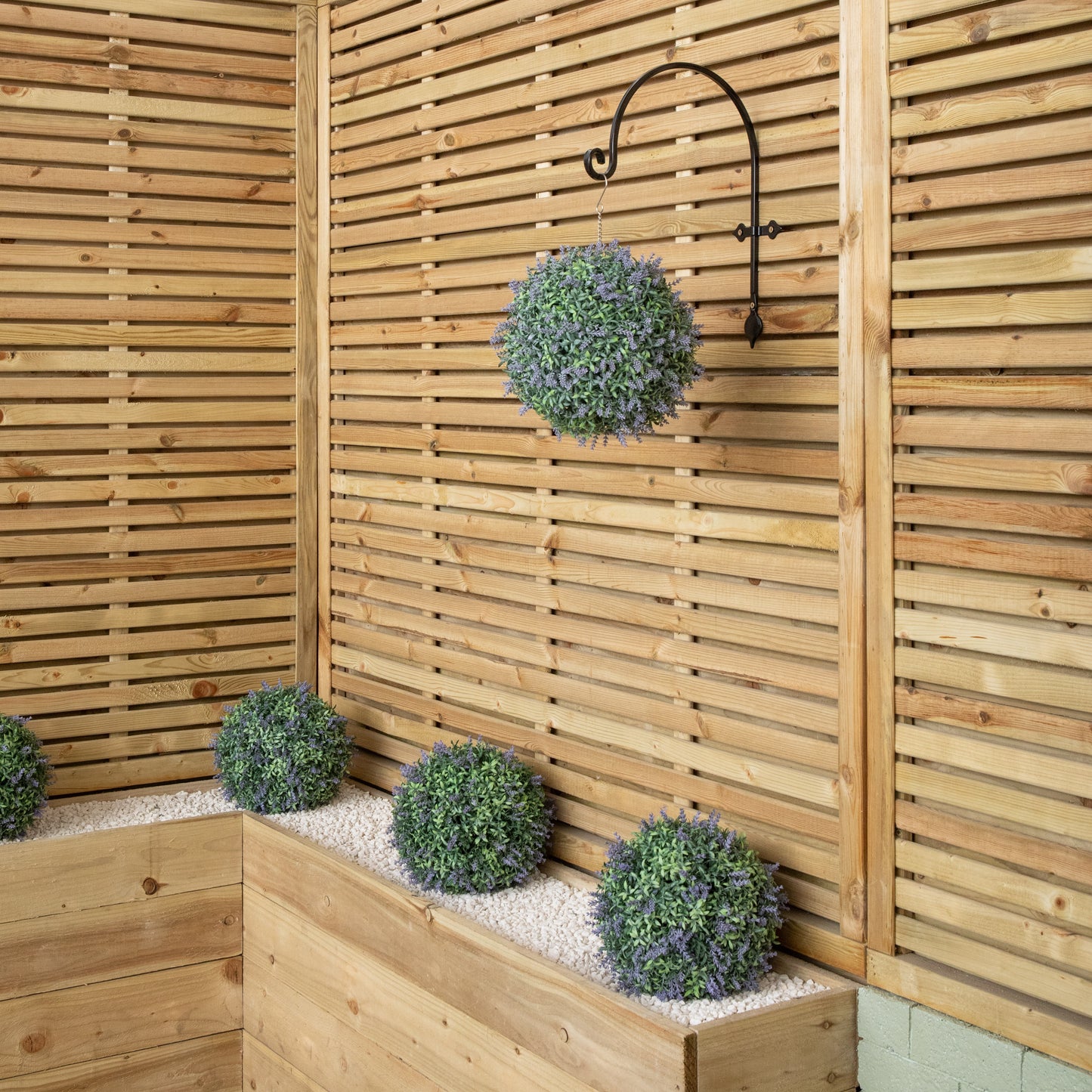 38cm Black Handcrafted Metal Garden Wall Bracket Hook for Hanging Baskets