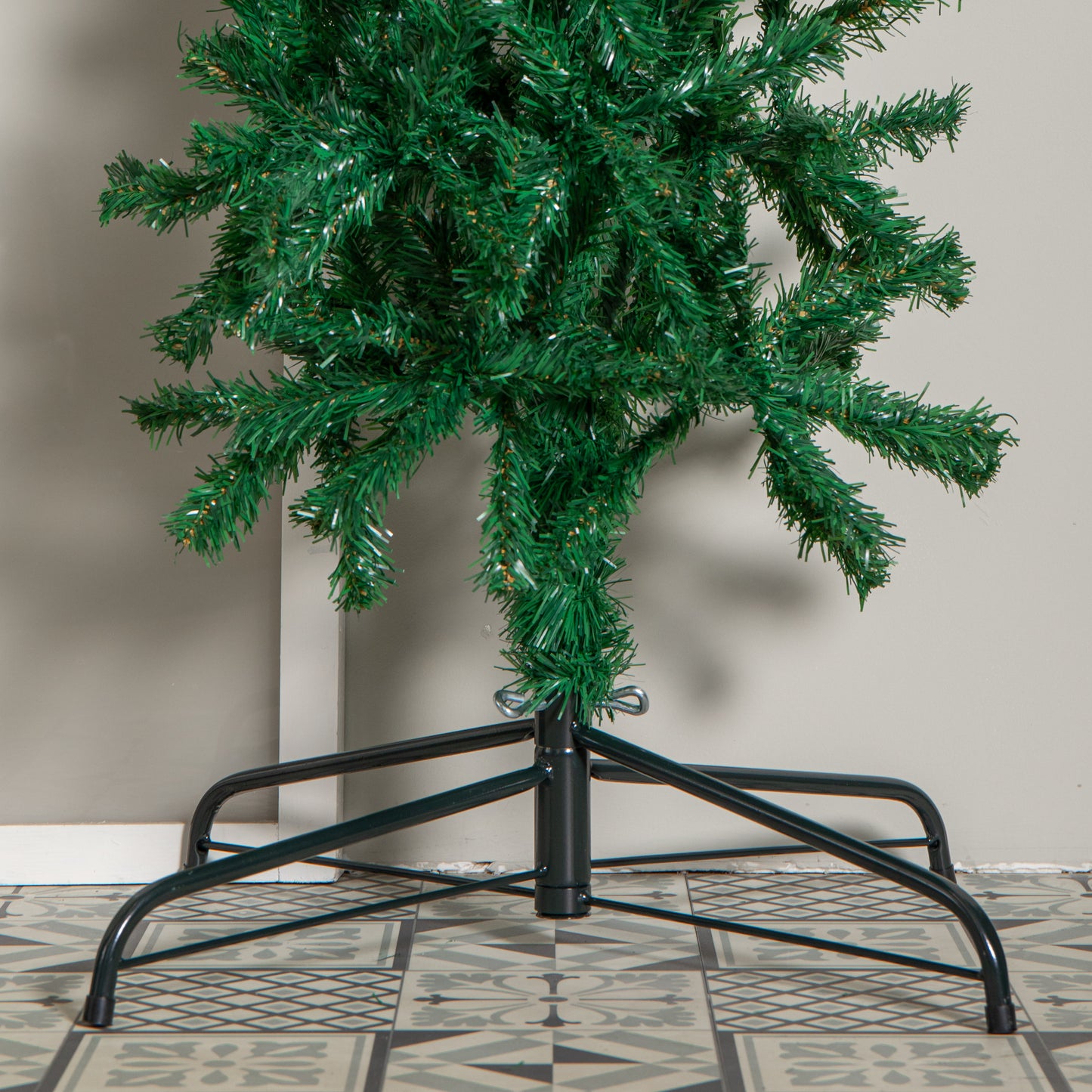 8ft (2.40m) Samuel Alexander Single Door Plain Green Flat Top Christmas Tree Arch with 2000 Tips
