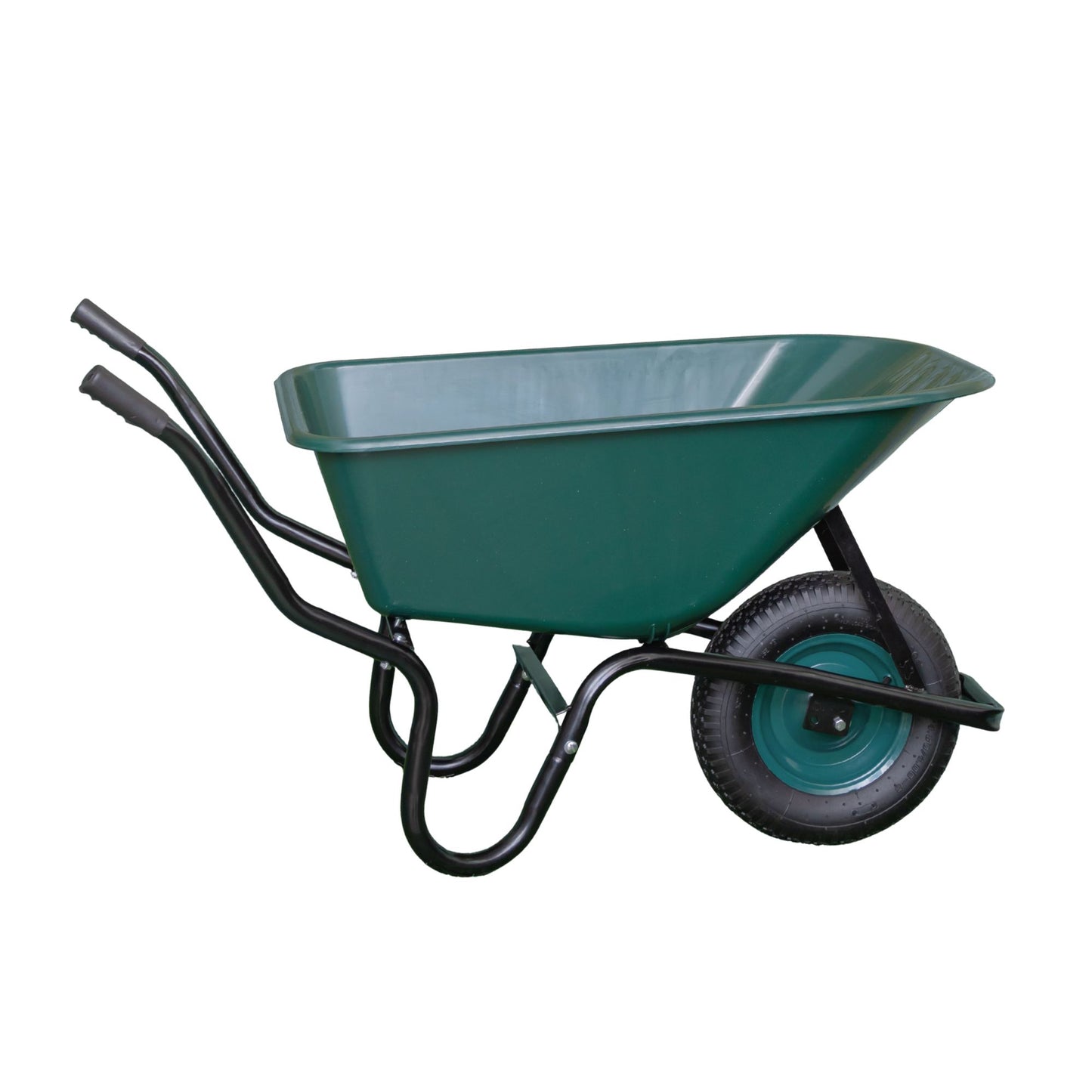 110 Litre 150kg Capacity Heavy Duty Outdoor Pneumatic Plastic Garden Wheelbarrow in Green