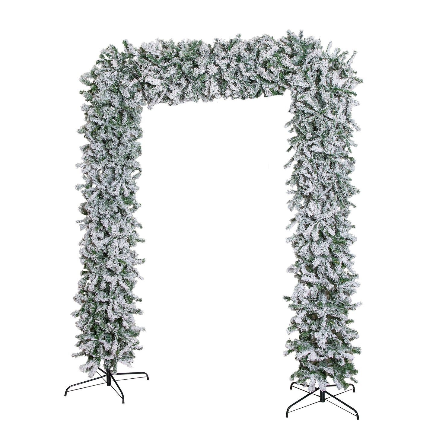 8ft (2.30m) Samuel Alexander Single Door Snow Flocked Christmas Tree Flat Top Arch with 2000 Tips