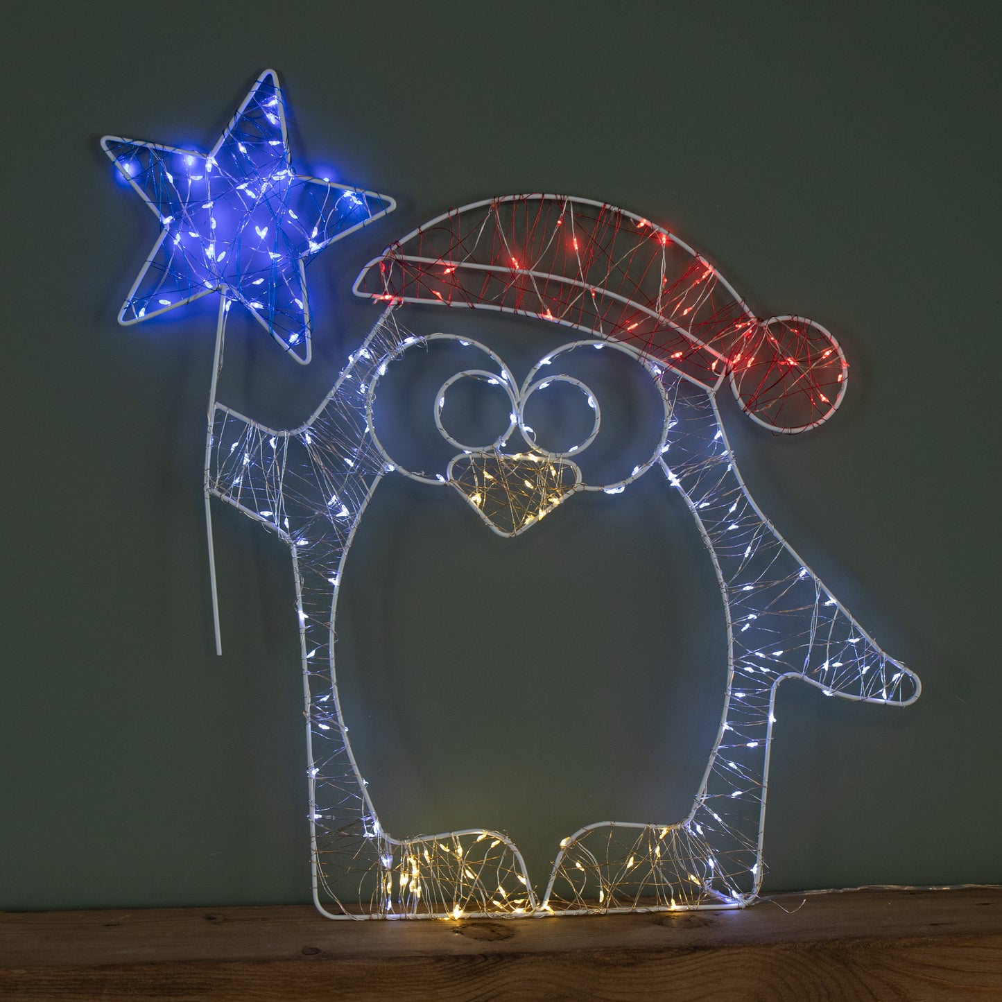 52cm Light up Christmas Penguin Dewdrop Silhouette with Twinkling LEDs