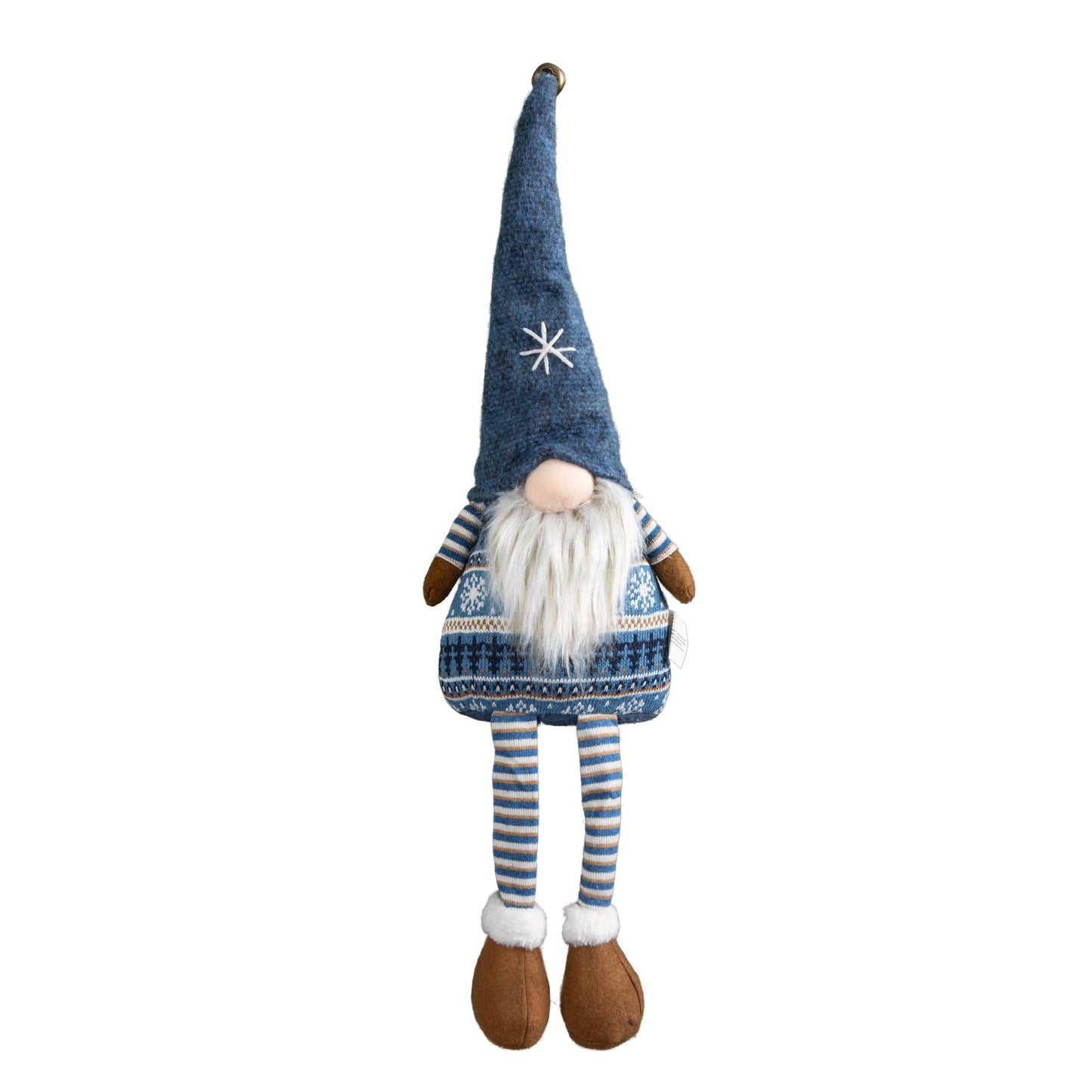 48cm Tall Christmas Gnome Gonk Nordic Decoration Blue Body Hat Bell Dangly Legs
