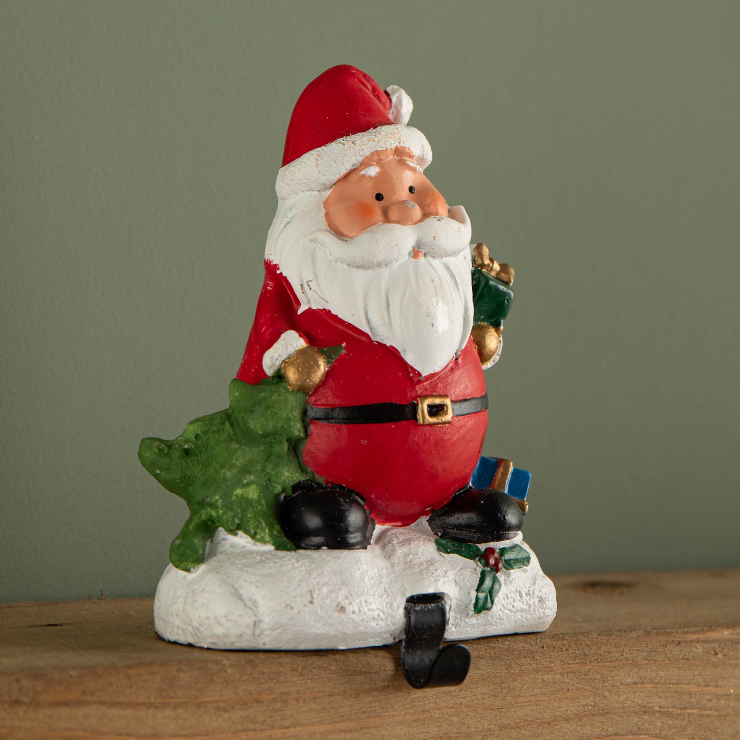 13cm Premier Christmas Stocking Hanger Decoration in Santa Design