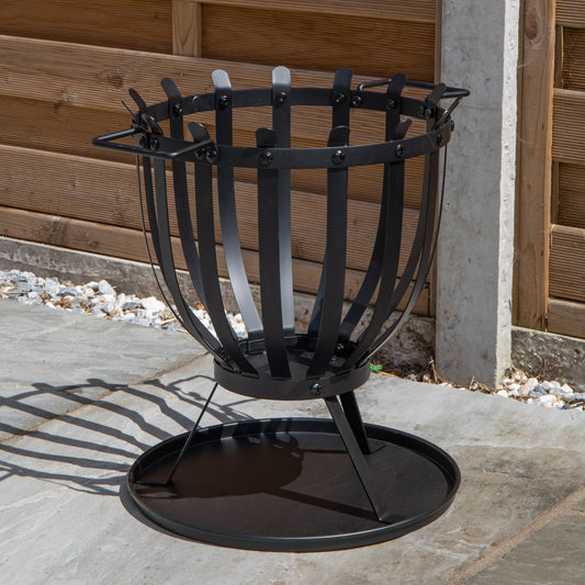 44cm Black Steel El Clasico Outdoor Garden Firebasket