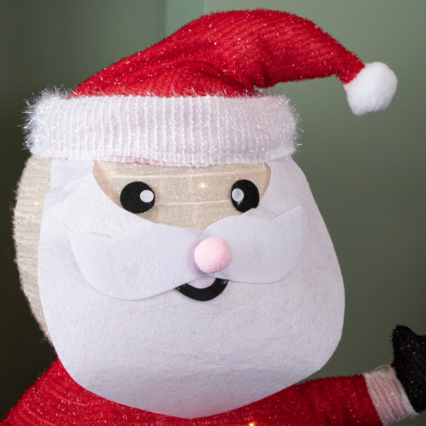72cm Battery Operated Light up Pop up Christmas Santa with Warm White LEDs