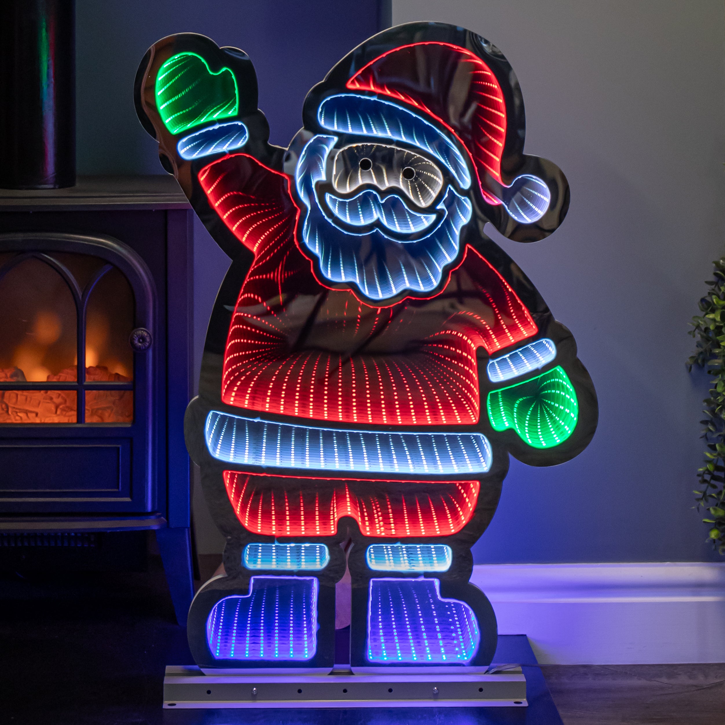 74cm LED Infinity Light Waving Santa