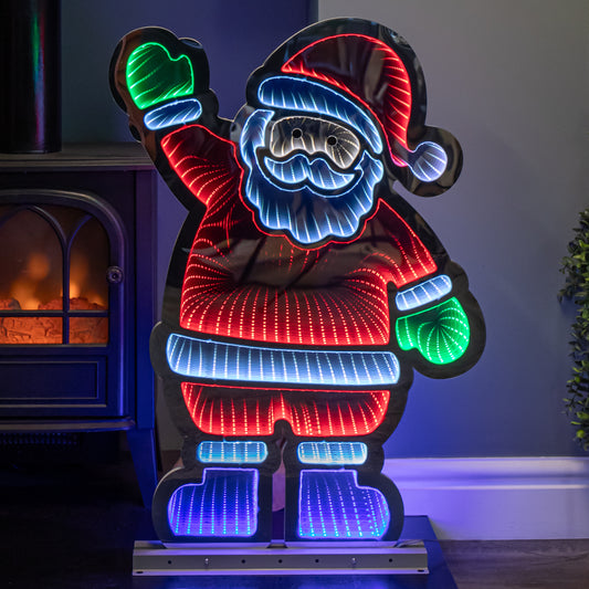 74cm LED Infinity Light Waving Santa