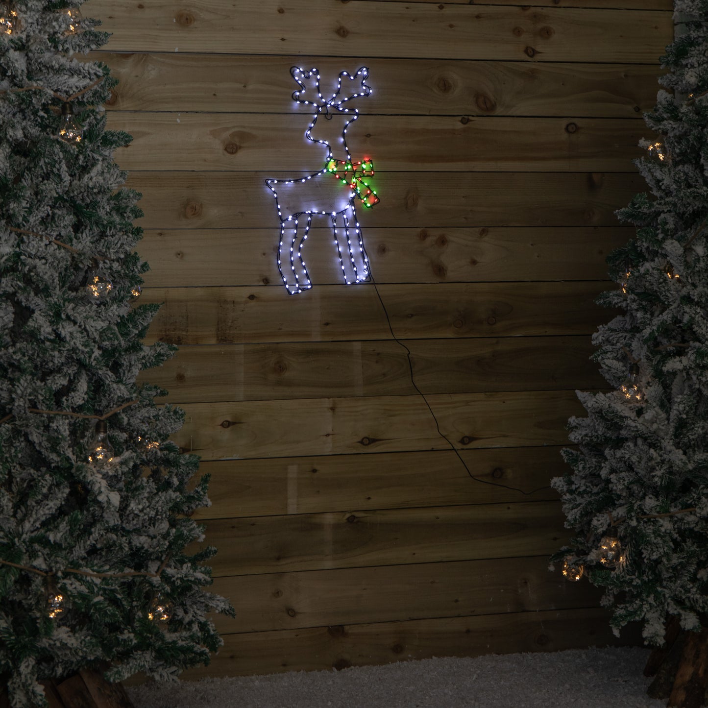 60cm x 33cm Light up FlexiBrights Reindeer Snowman with 164 Multi-Coloured LEDs