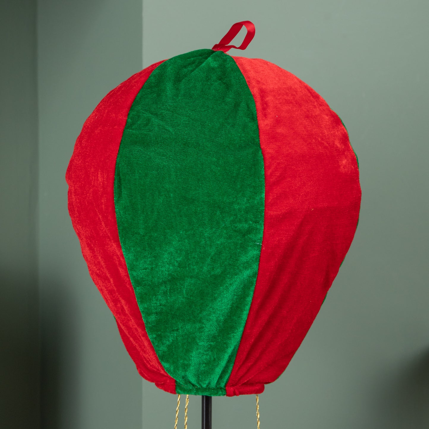 80cm Red and Green Razza Rat Hot Air Balloon Hanging Christmas Decoration
