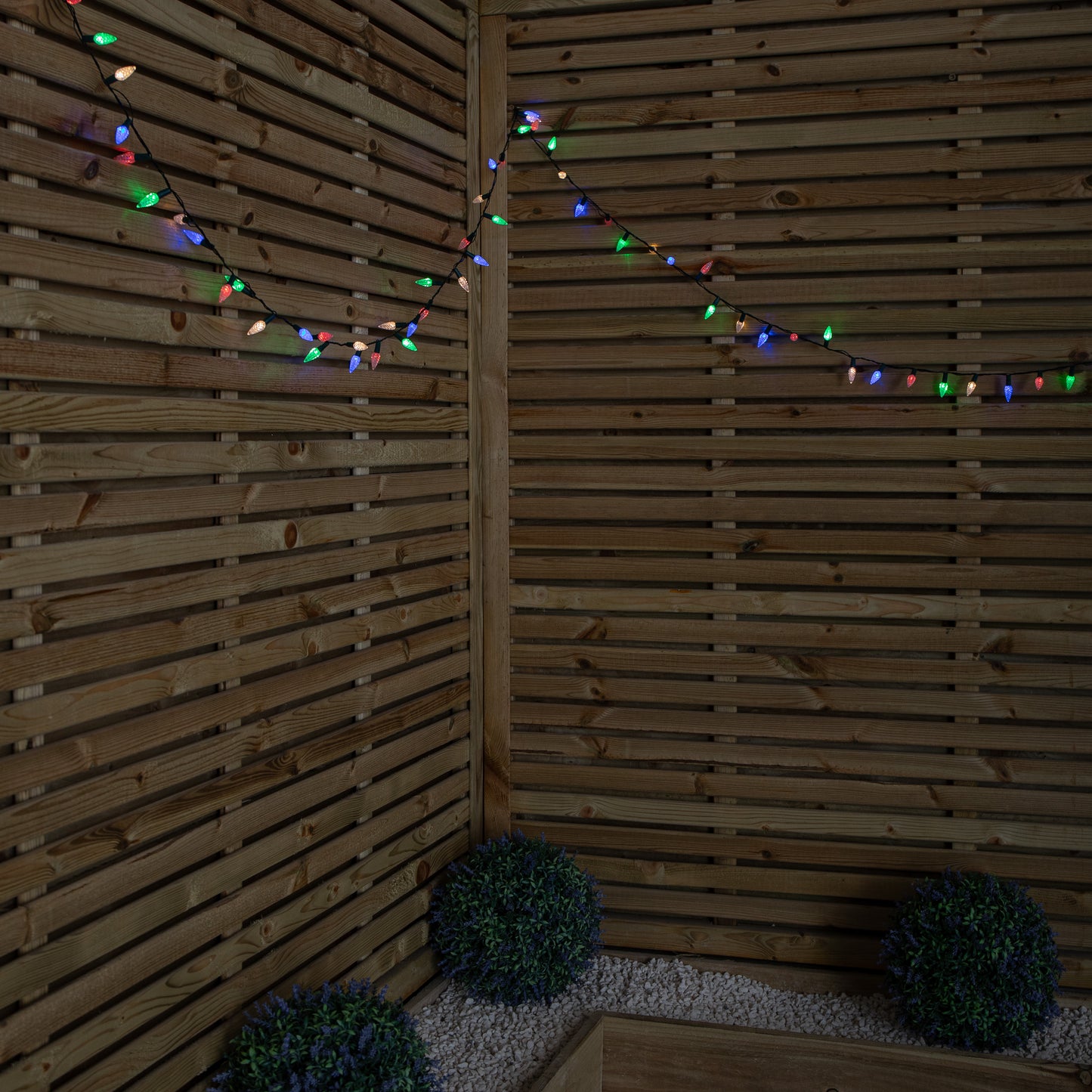 15m 300 LED Multi-action Pinecone Christmas Lights in Multi-Coloured