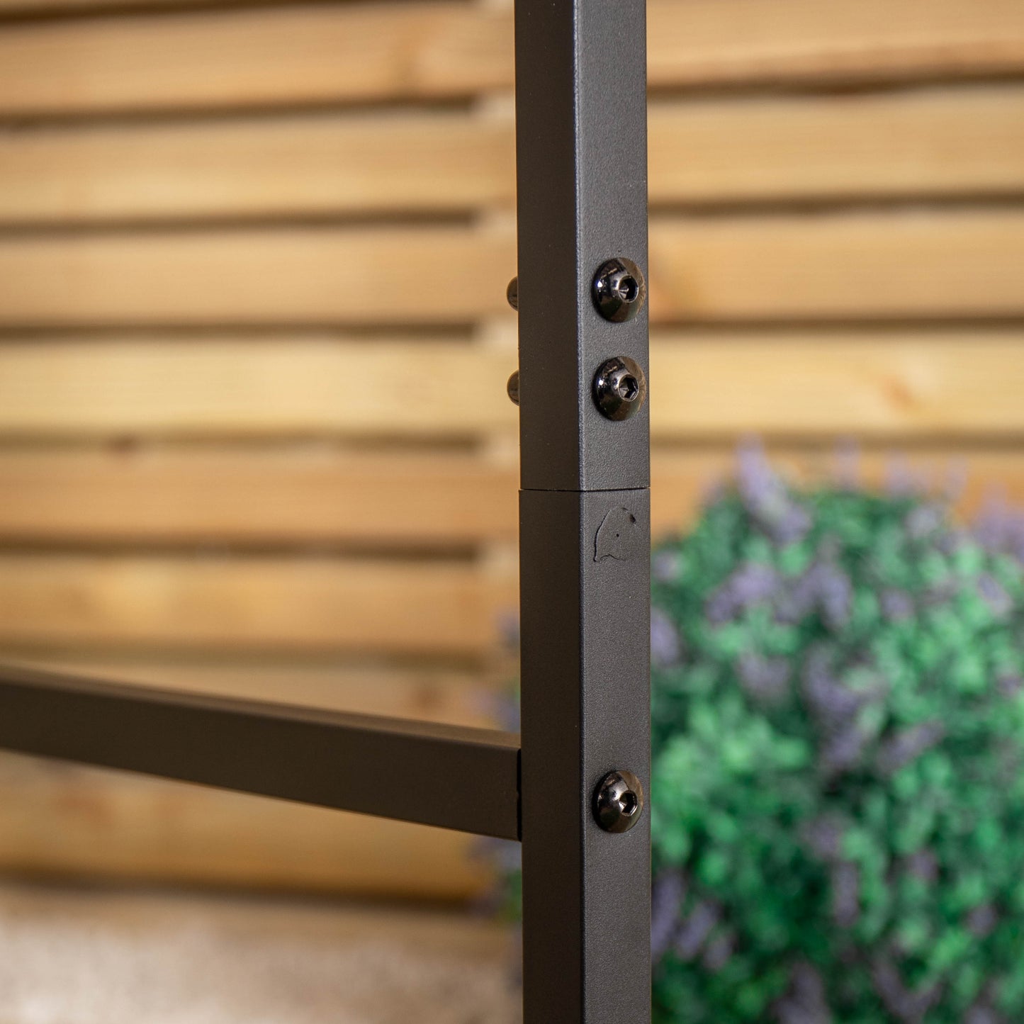 2.28m x 1.1m Black Garden Steel Arch Trellis for Climbing Plants 