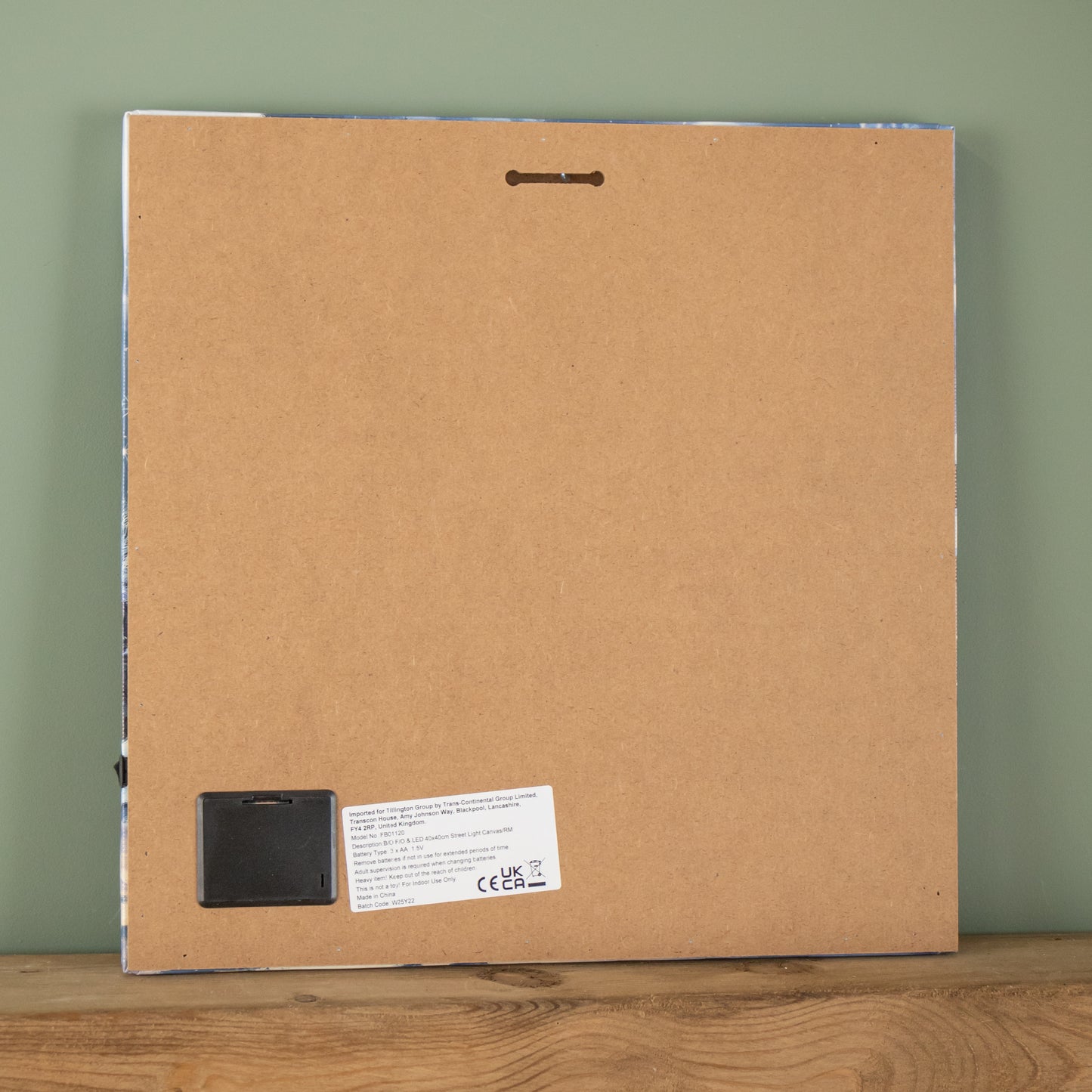 40 x 40cm Battery Operated Light up Christmas Santa & Dog Scene Wall Art with LEDs