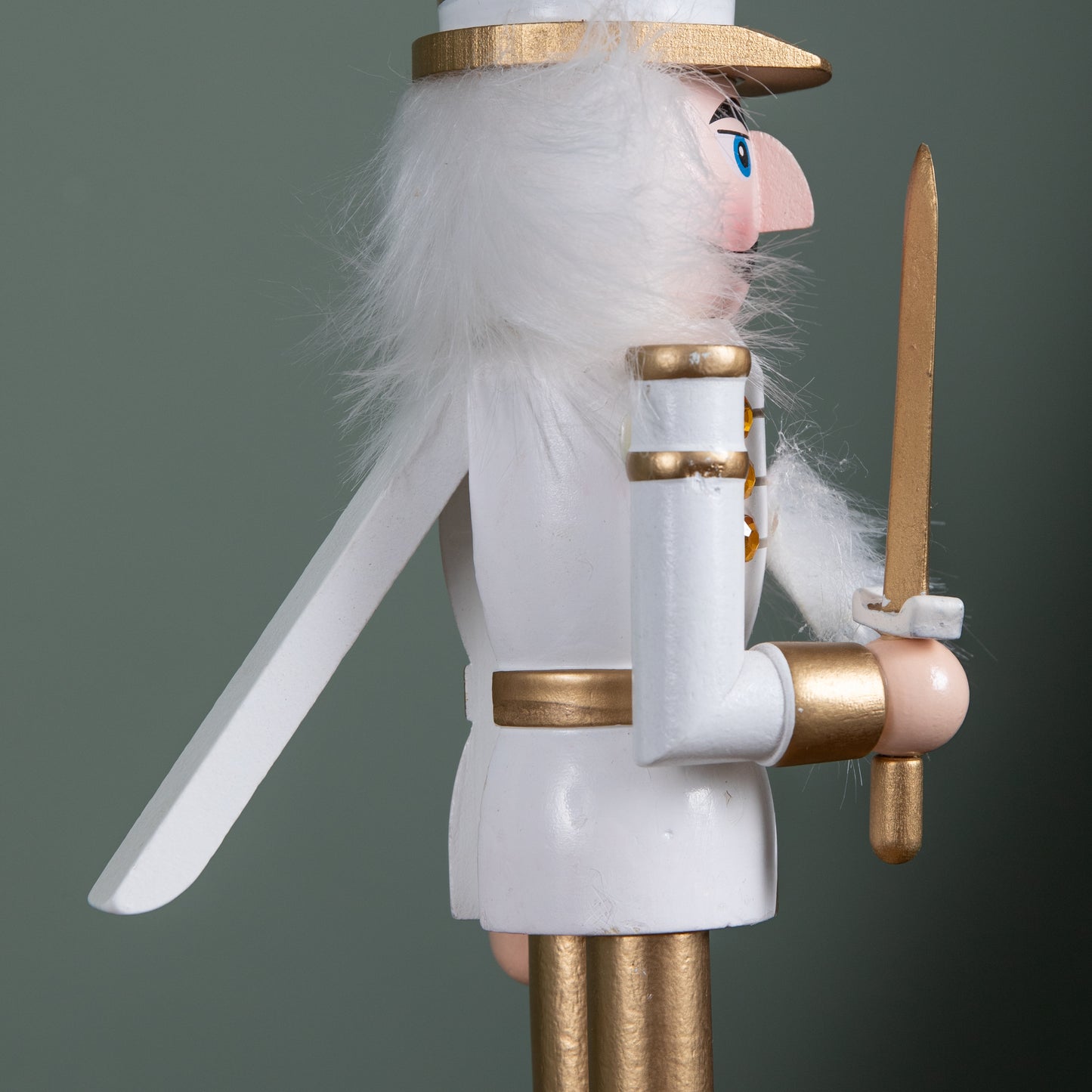30cm Wooden Christmas Nutcracker Soldier Decoration with White Body and Shoes