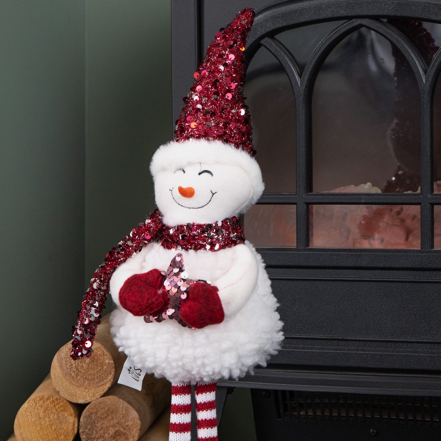 50cm Large Soft Fabric Standing Snow Girl Christmas Decoration