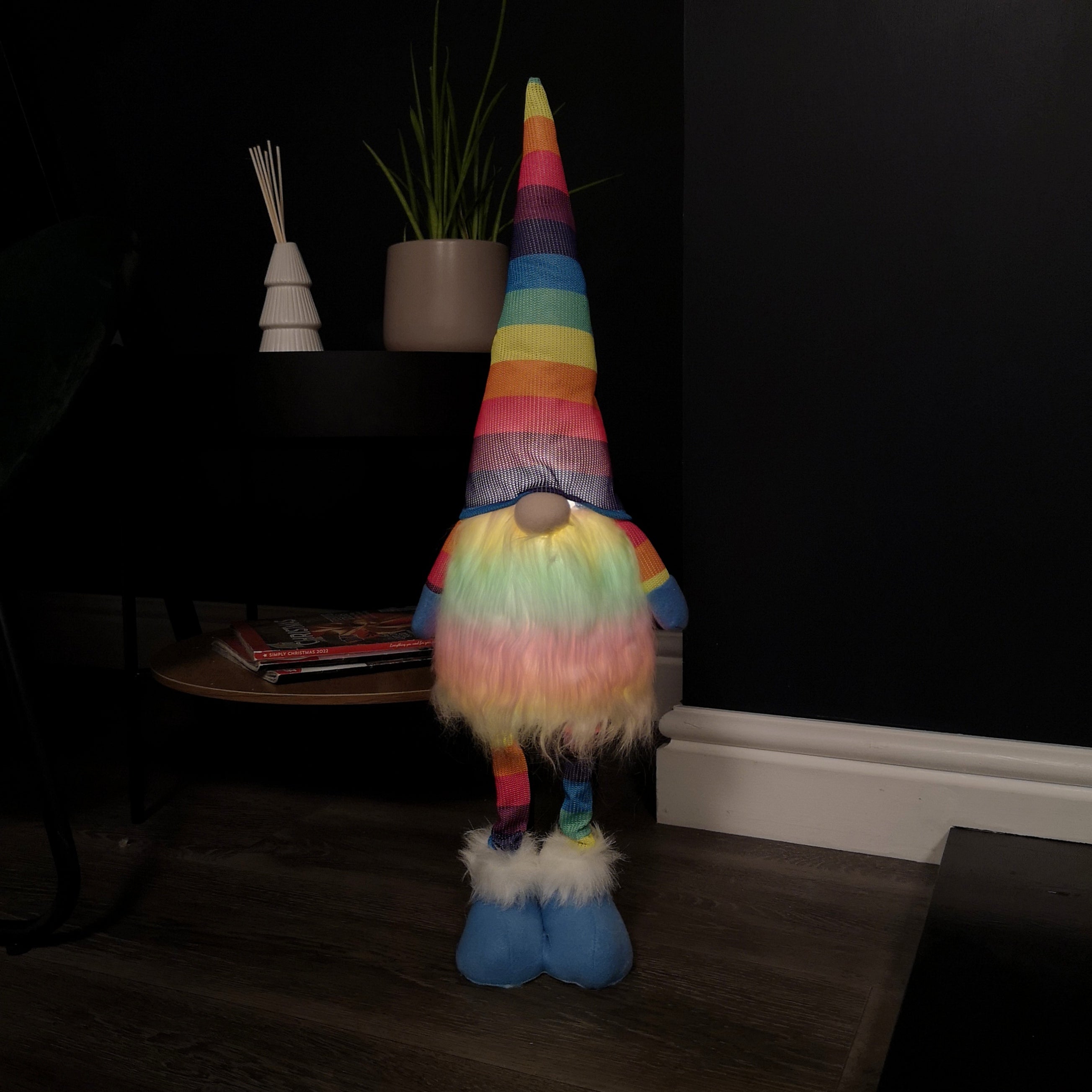 60cm Premier Battery Operated Lit Standing Christmas Rainbow Gonk