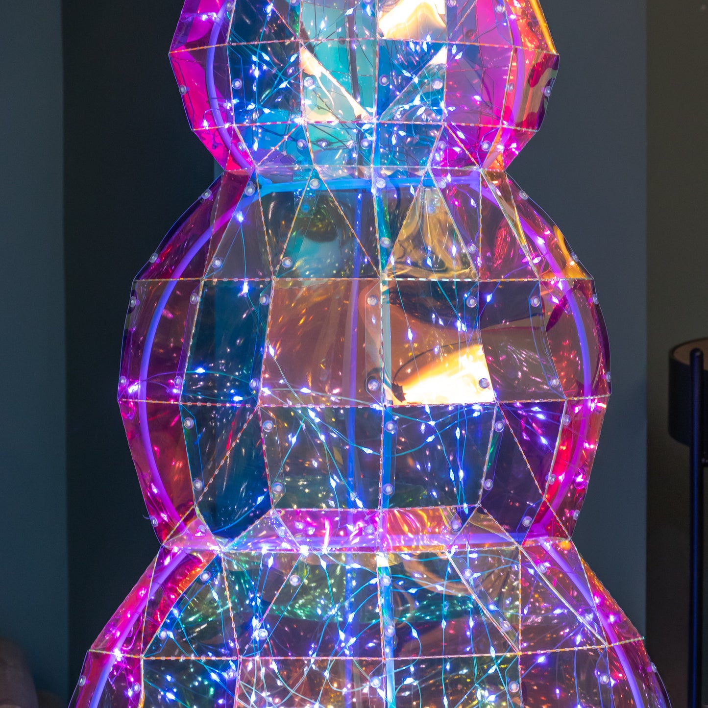 91cm Light up DreamLights Iridescent Christmas Snowman with 400 White LEDs