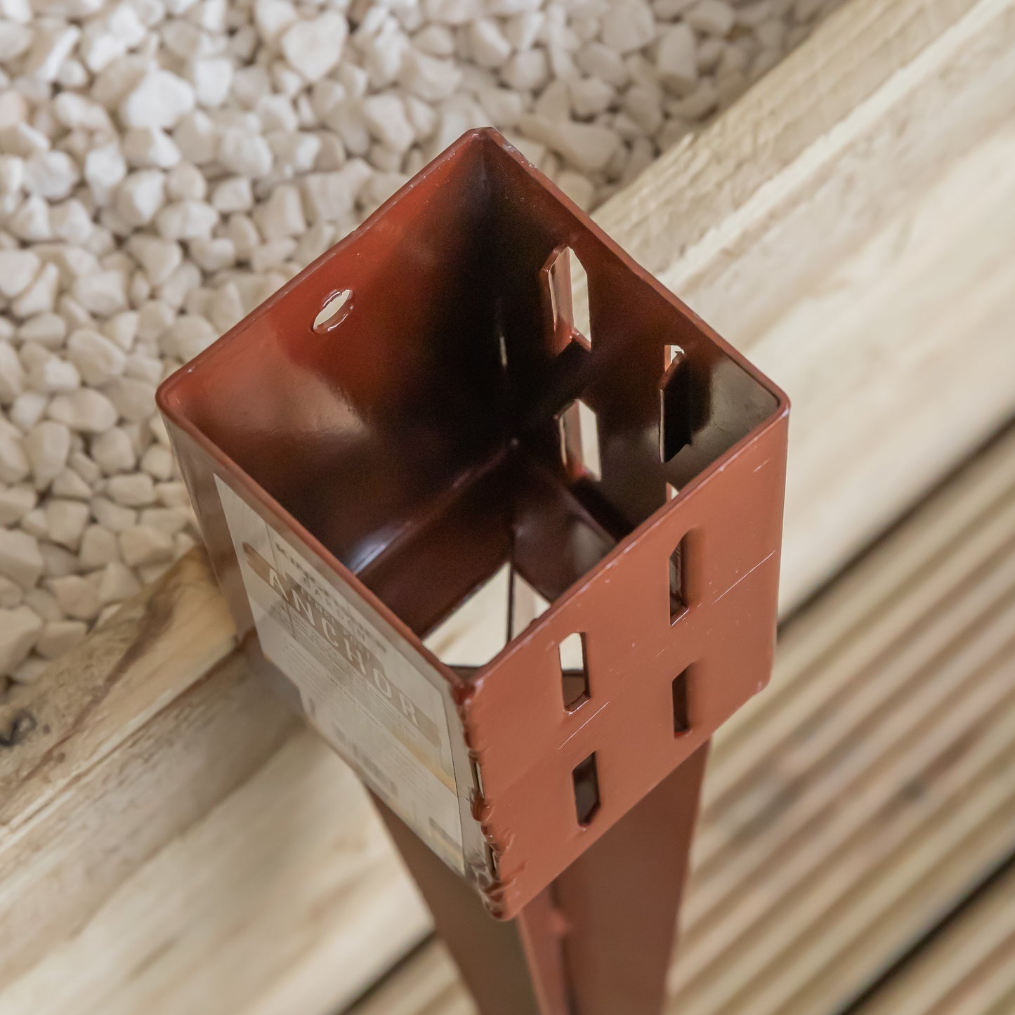 75mm x 75mm (3" x 3") Metal Garden Fence Post Holder & Spike