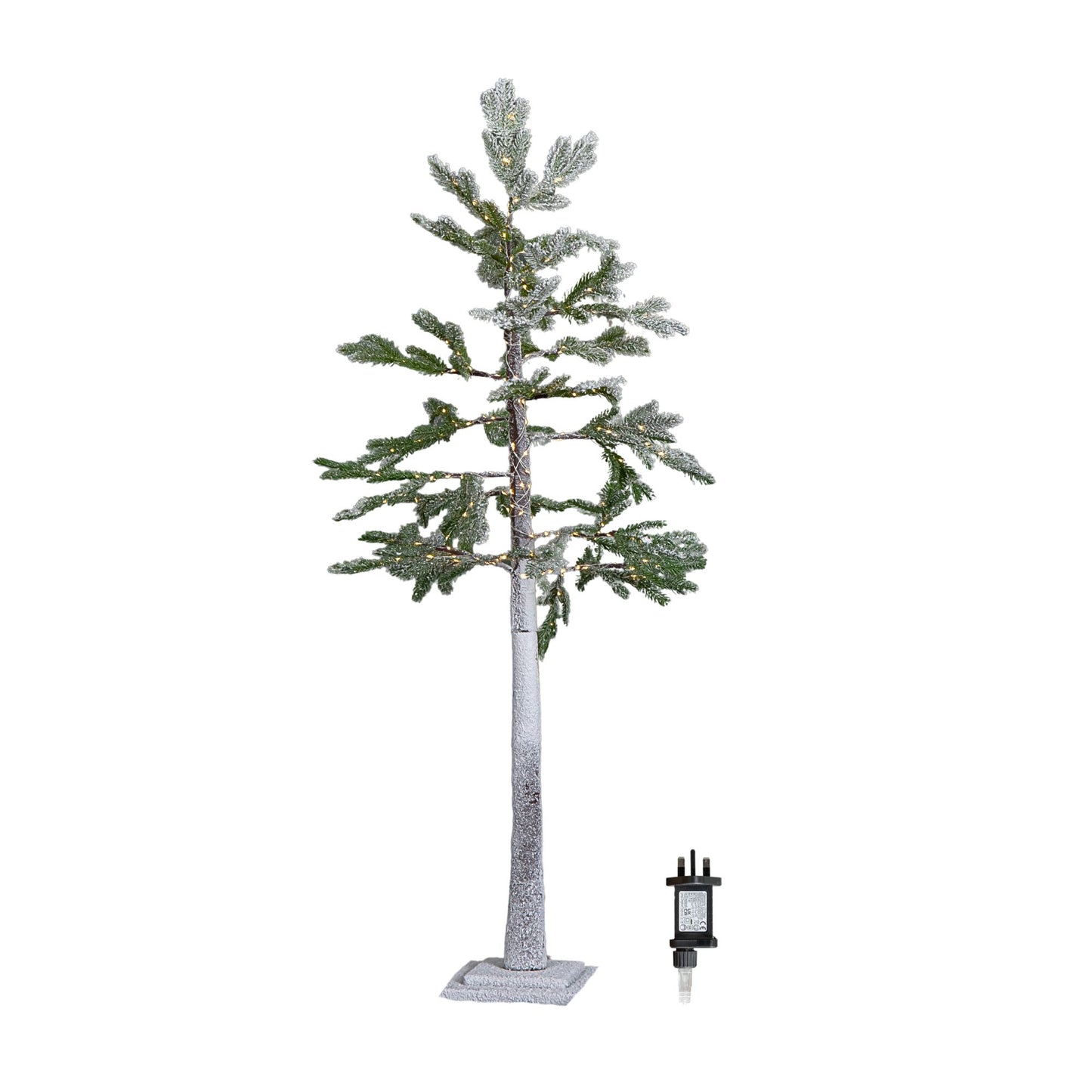 1.5m (5ft) Light up Snow Flocked Christmas Pine Tree with 240 Warm White LEDs