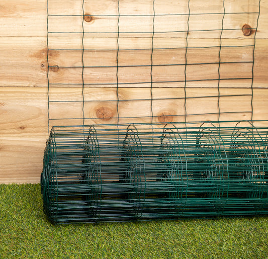 10m x 60cm of Green PVC Plastic Coated Metal Garden Border / Fence