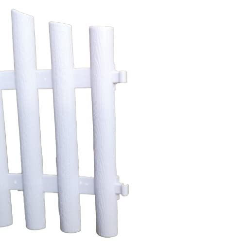 Factory Seconds: 33cm 4 Piece Set White Wood Effect Picket Fence Garden Edging 