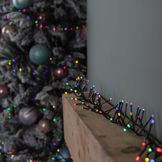 62.5m 5000 LED Christmas Cluster Multi-Action String Lights with Timer in Multi-Coloured