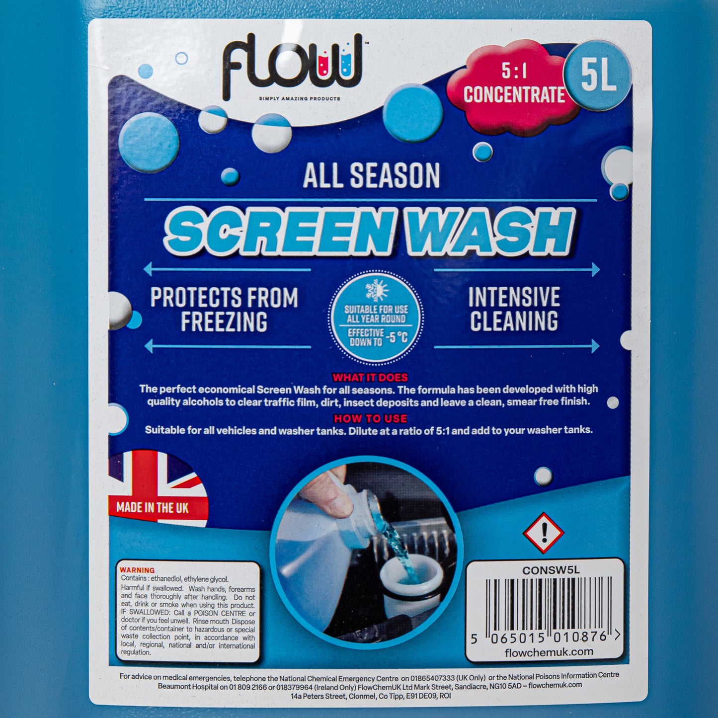 5 Litre All Season Streak Free Screen Wash Concentrate for All Vehicles