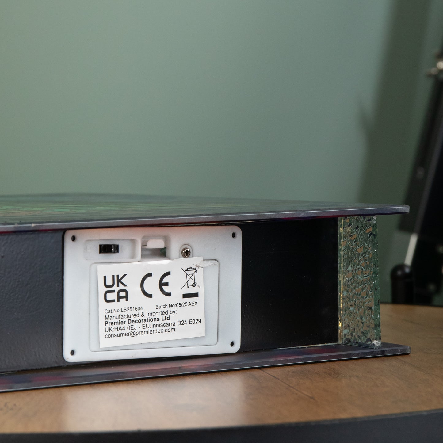 28cm Battery Operated Light up Christmas Tree Stained Glass Decoration with LEDs