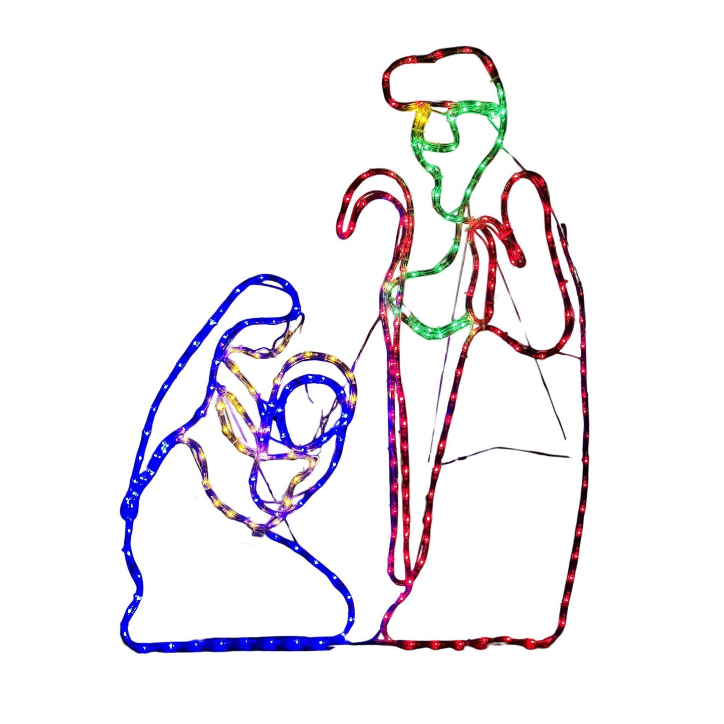 1m Premier Nativity Scene Multicoloured LED Rope Light Silhouette Outdoor Christmas Decoration