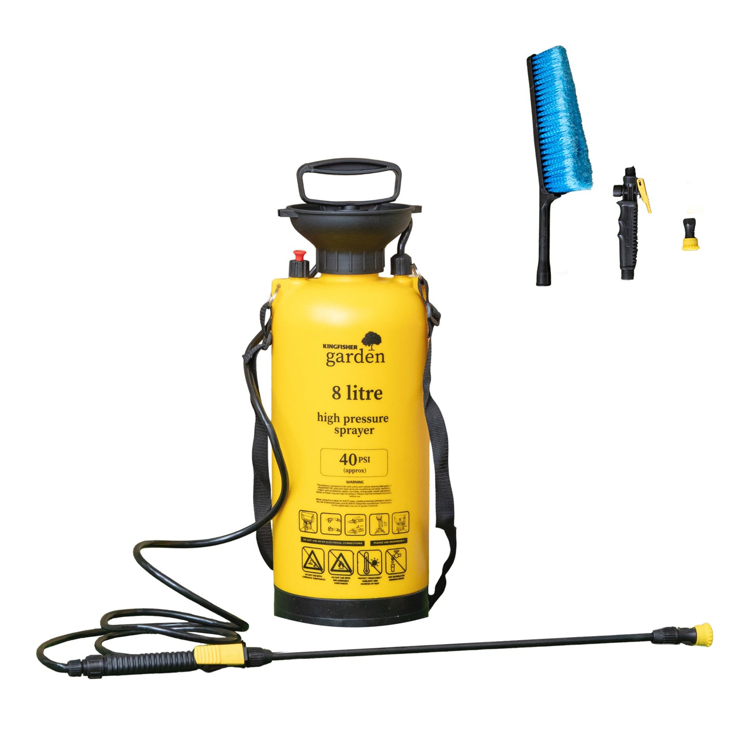8 Litre Garden Weed Killer Pressure Sprayer with Shoulder Strap