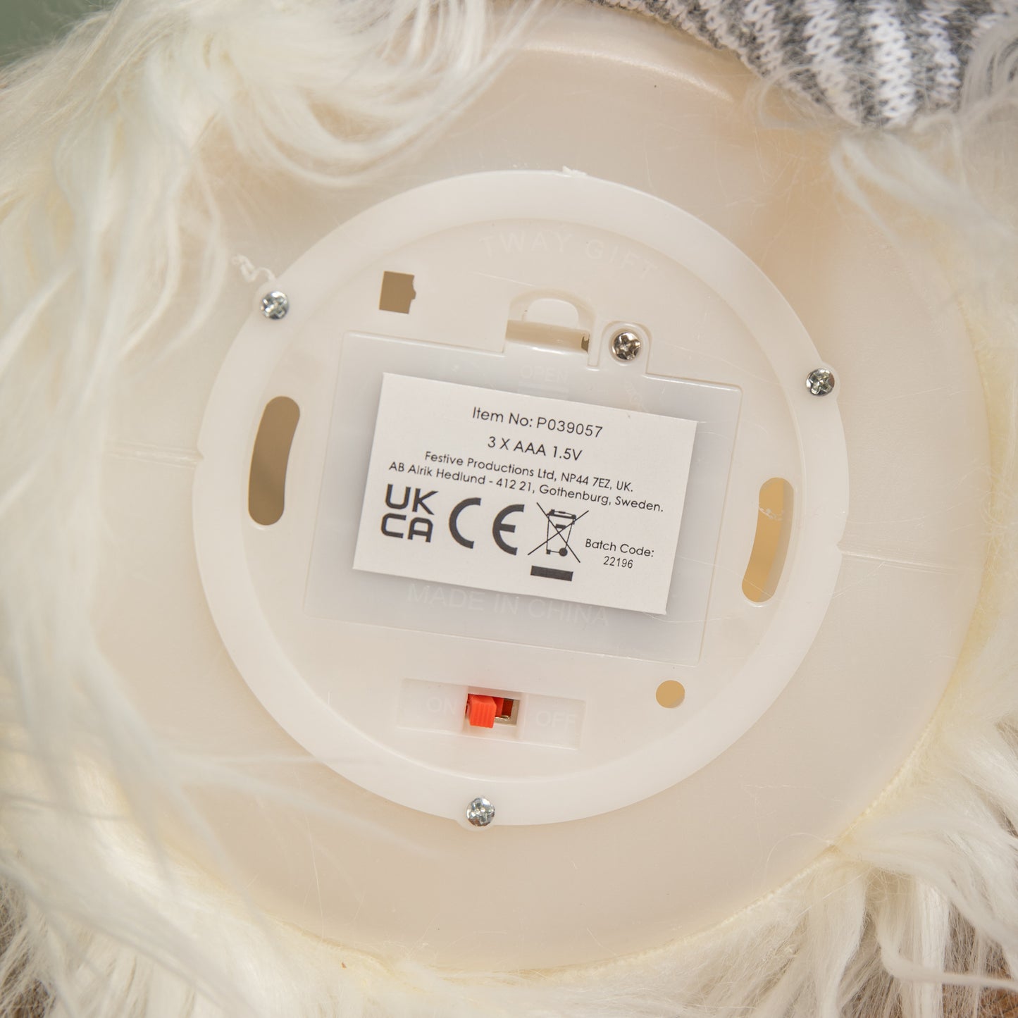 69cm Battery Lit Christmas Gonk Decoration with Dangly legs in Red