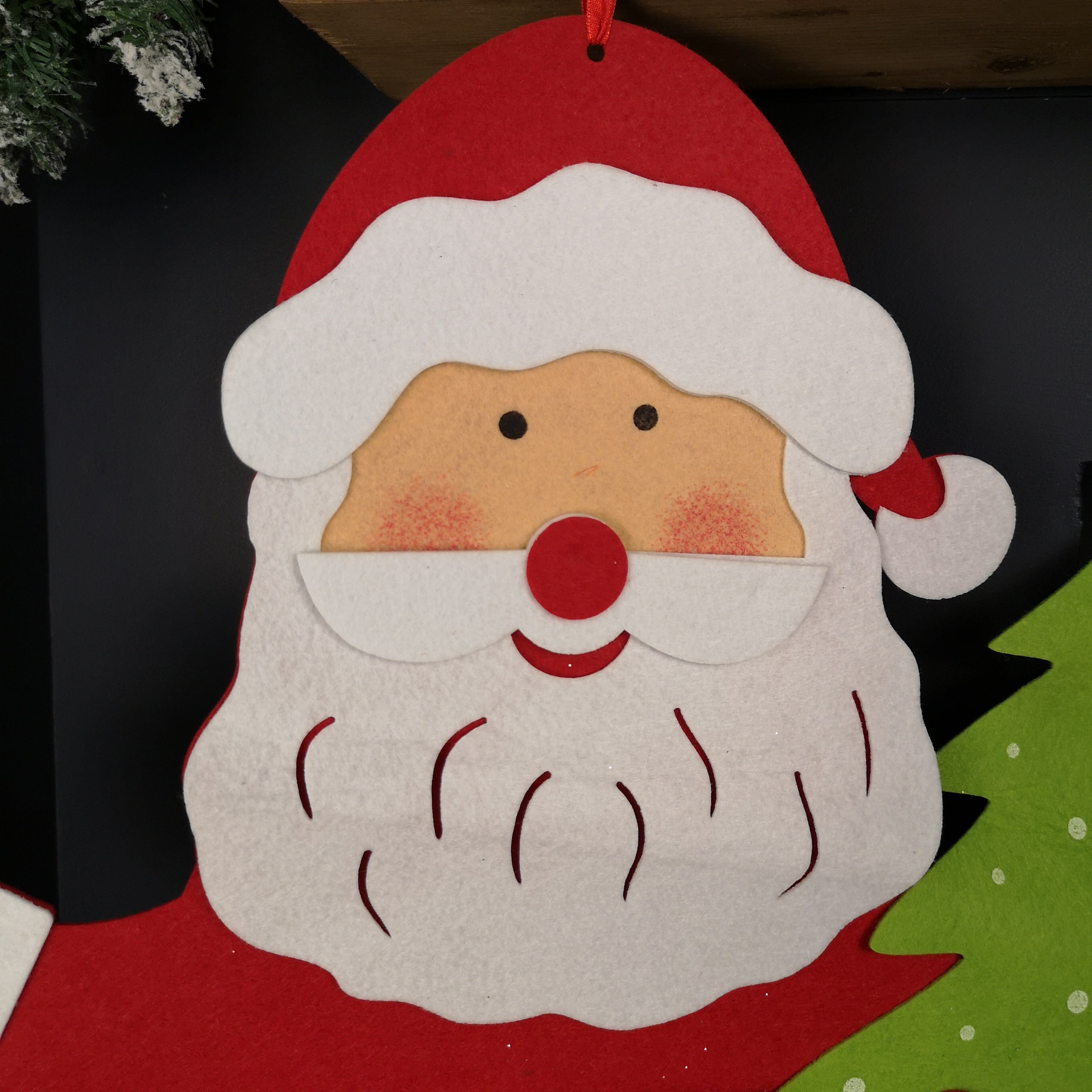 90cm Fabric Red and White Hanging Santa Advent Calendar Christmas Decoration