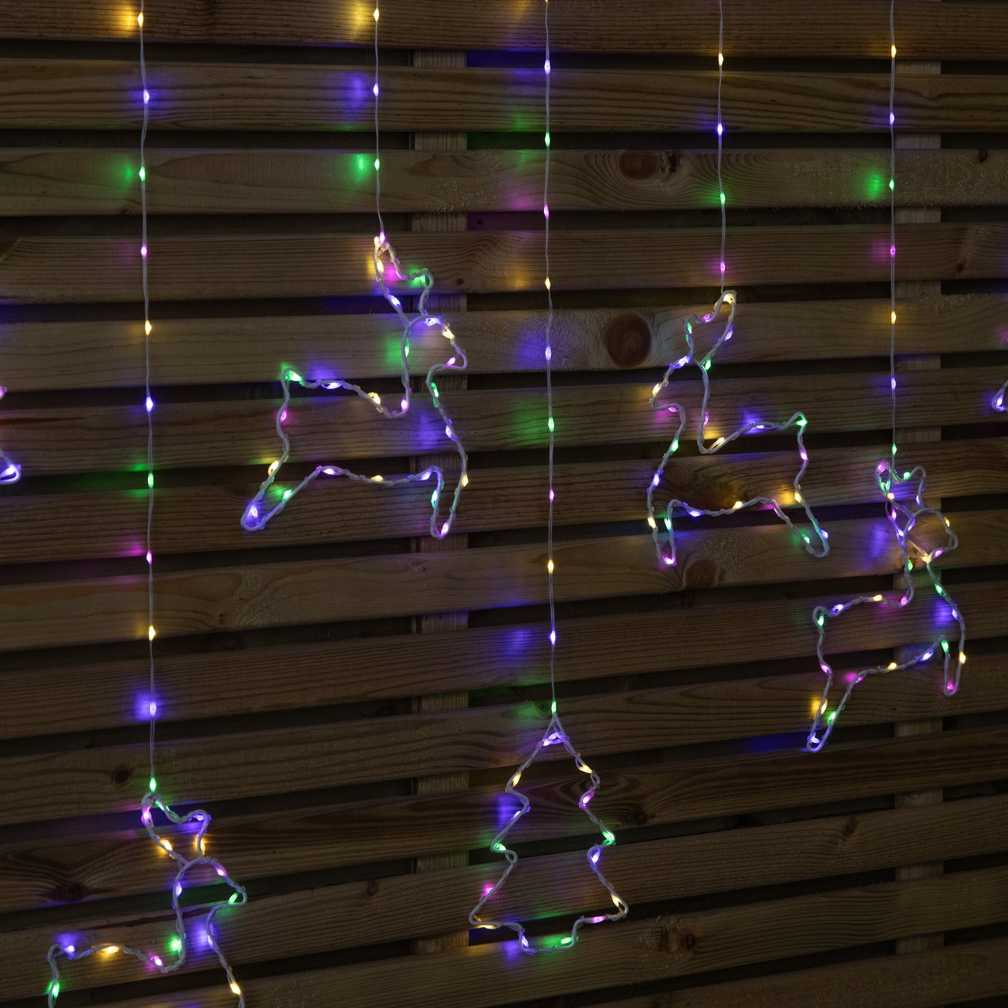 1.2 x 1.1m Christmas Window Curtain Light with 327 Multi-Coloured LEDs