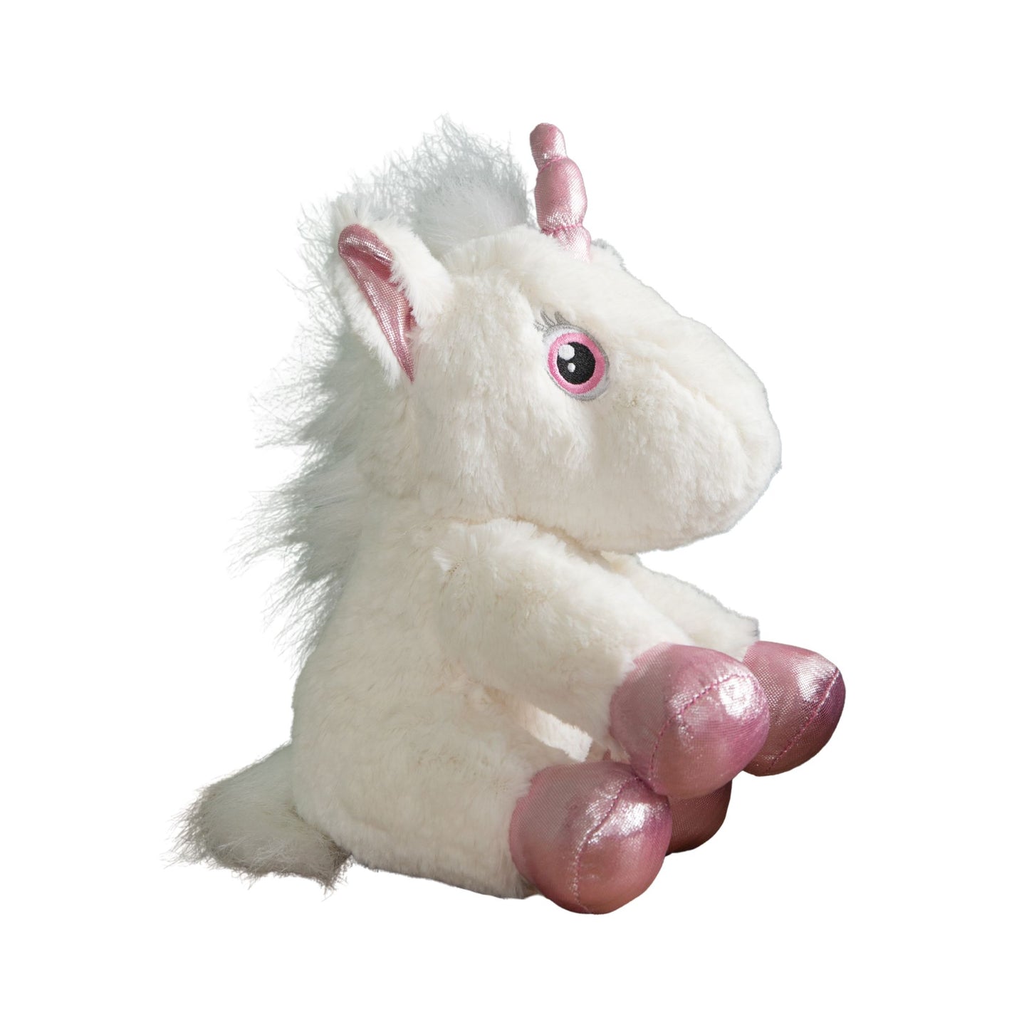 24cm Plush White Unicorn with Sparkly Pink Horn and Hooves