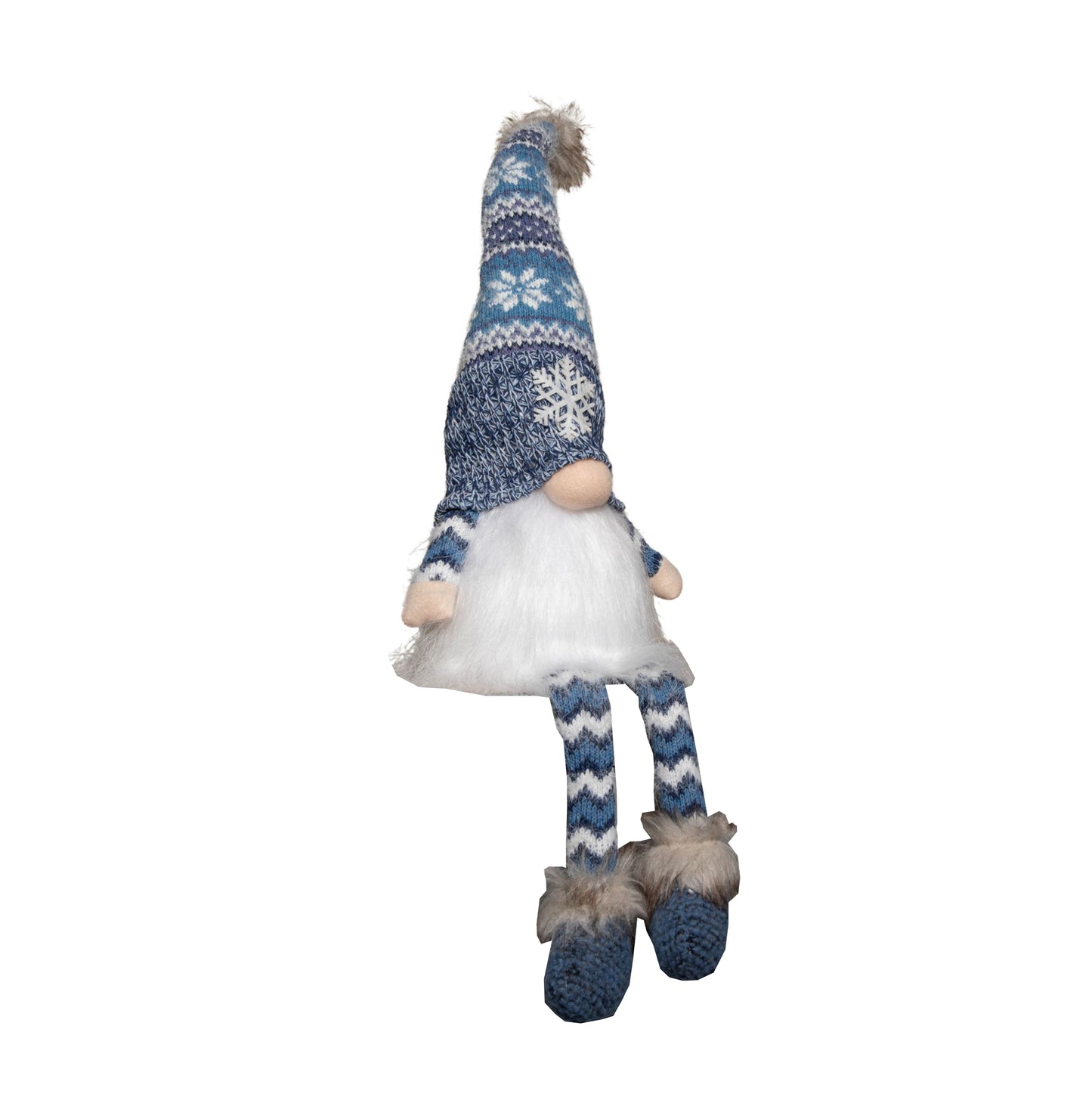55cm Battery Operated Light up Blue Christmas Gonk with Dangly Legs & Snowflake Hat