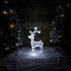 61cm Light up Soft Acrylic Standing Christmas Reindeer with White LEDs
