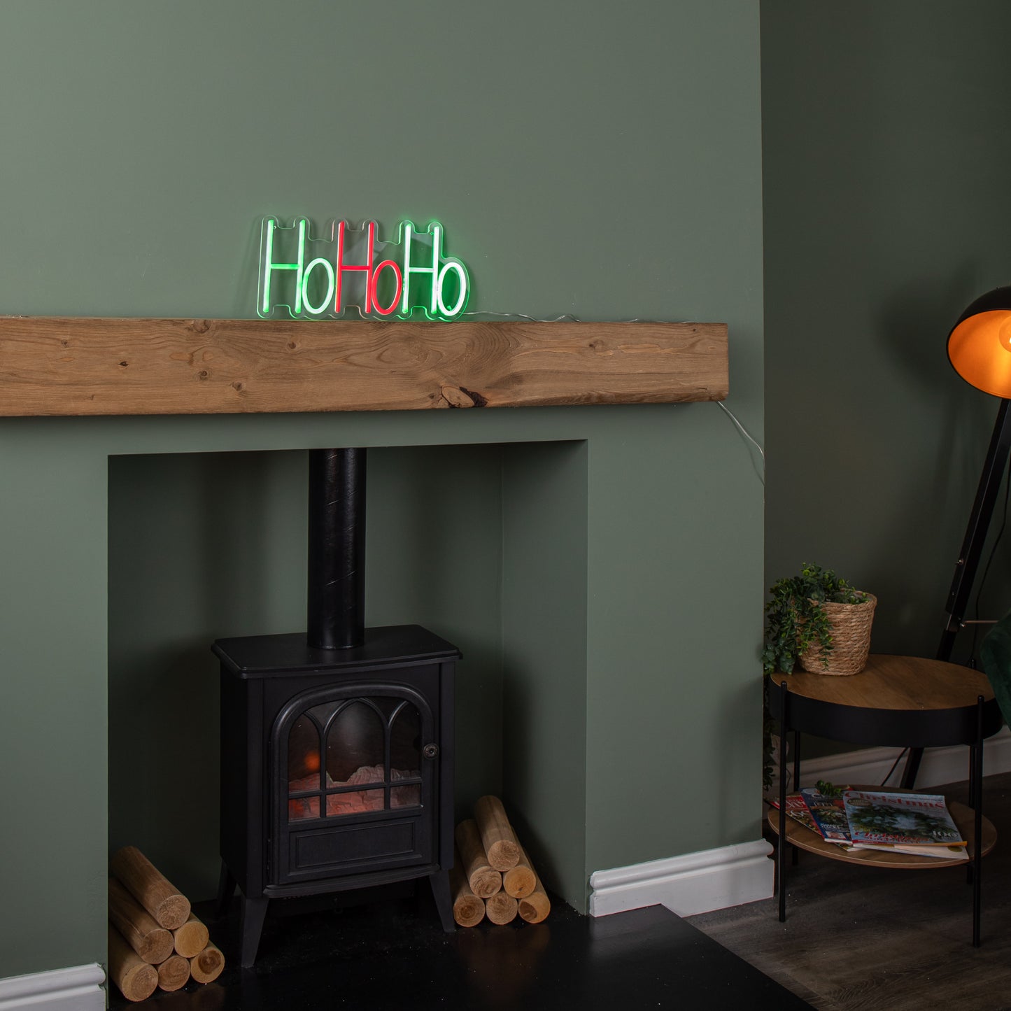 40cm x 18cm Light up Ho Ho Ho Christmas Neon Flex Hanging Sign
