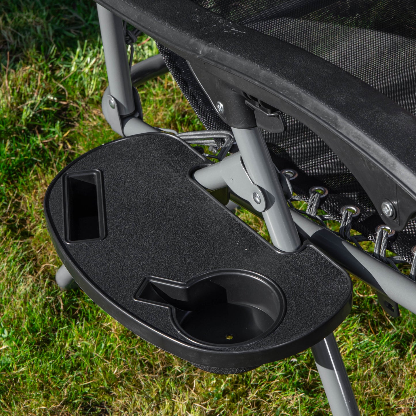 Multi Position Garden Zero Gravity Relaxer Chair Sun Lounger in Black & Silver