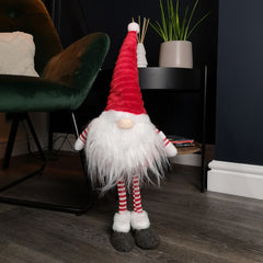 53cm Standing Plush Christmas Gonk with Grooved Hat in Red